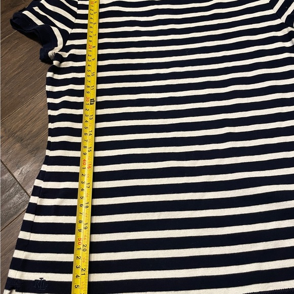 Lauren Ralph Lauren Blue/White Nautical Button Adored Sleeves Ladies Size M Top - Picture 4 of 6